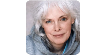 Susan a happy mom enjoying family conversations and sharing her SharpEar review with improved hearing at home